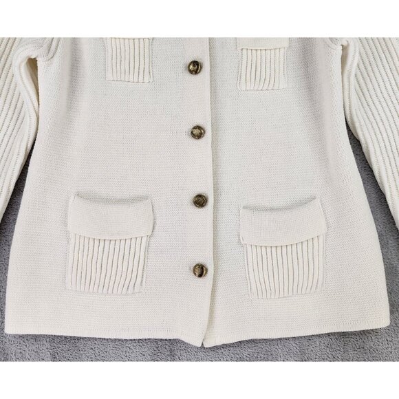 Montgomery Ward Cardigan Womens Size 38 White Knit Button Down Vintage Sweater - Picture 6 of 9